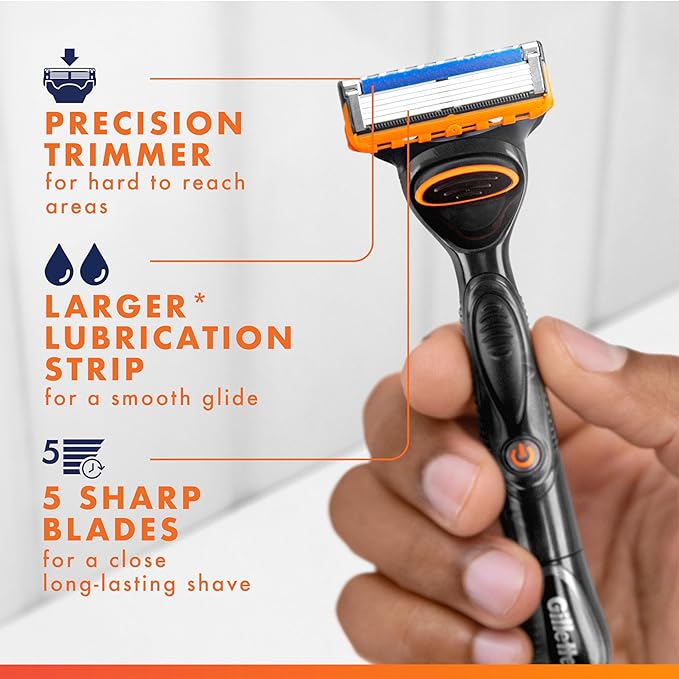 Gillette Fusion5 Power Razor Blade Refills for Men, 8 Count, with Precision Trimmer