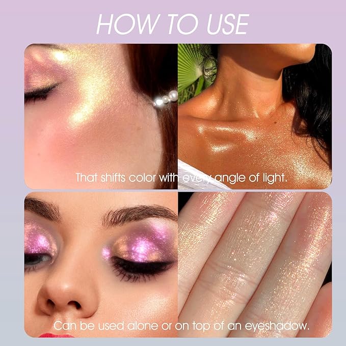 Jolilab 3Pcs Liquid Chameleon Eyeshadow Set, Holographic Multichrome Makeup