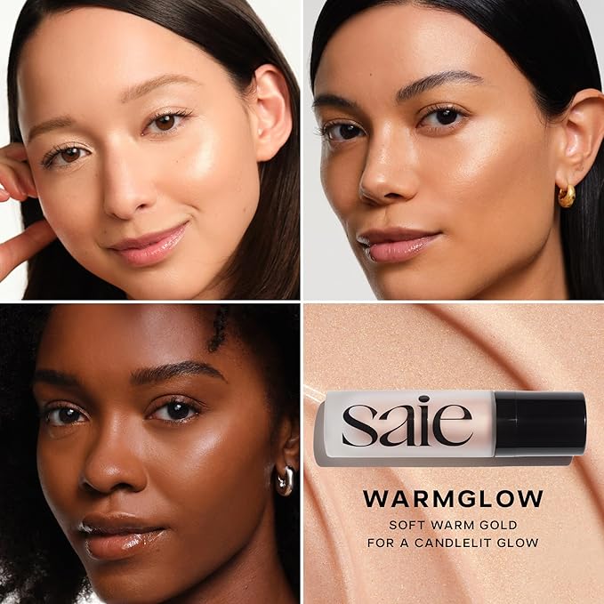 Saie Mini Glowy Super Gel Illuminating Face Makeup Primer, Warmglow (.5 oz)