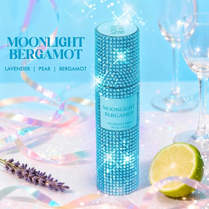 Body Spray for Women, Moonlight Bergamot, Bling Fragrance Mist, 3.4 fl oz