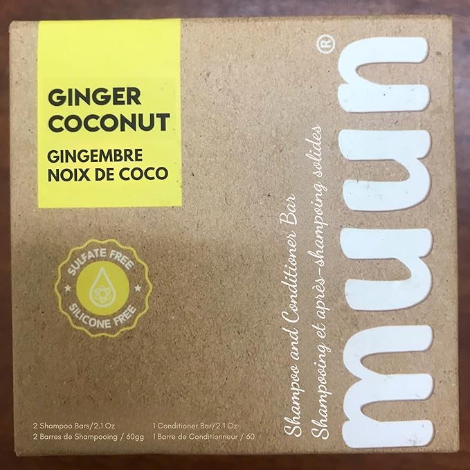 Muun Ginger Shampoo and Conditioner Bar Thickening Sulfate Silicone Free
