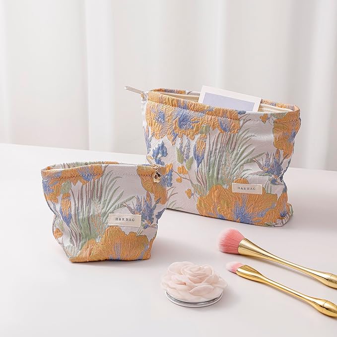 getgto 2 Pcs Makeup Bags, Large Cosmetic Bag Travel Toiletry Bag