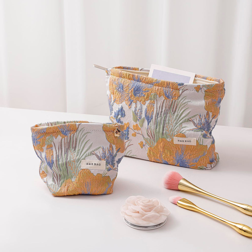getgto 2 Pcs Makeup Bags, Large Cosmetic Bag Travel Toiletry Bag