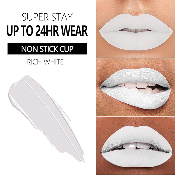 MAKI YIKA White Lipstick Liquid for Women Color Stay Long Lasting Lipsticks