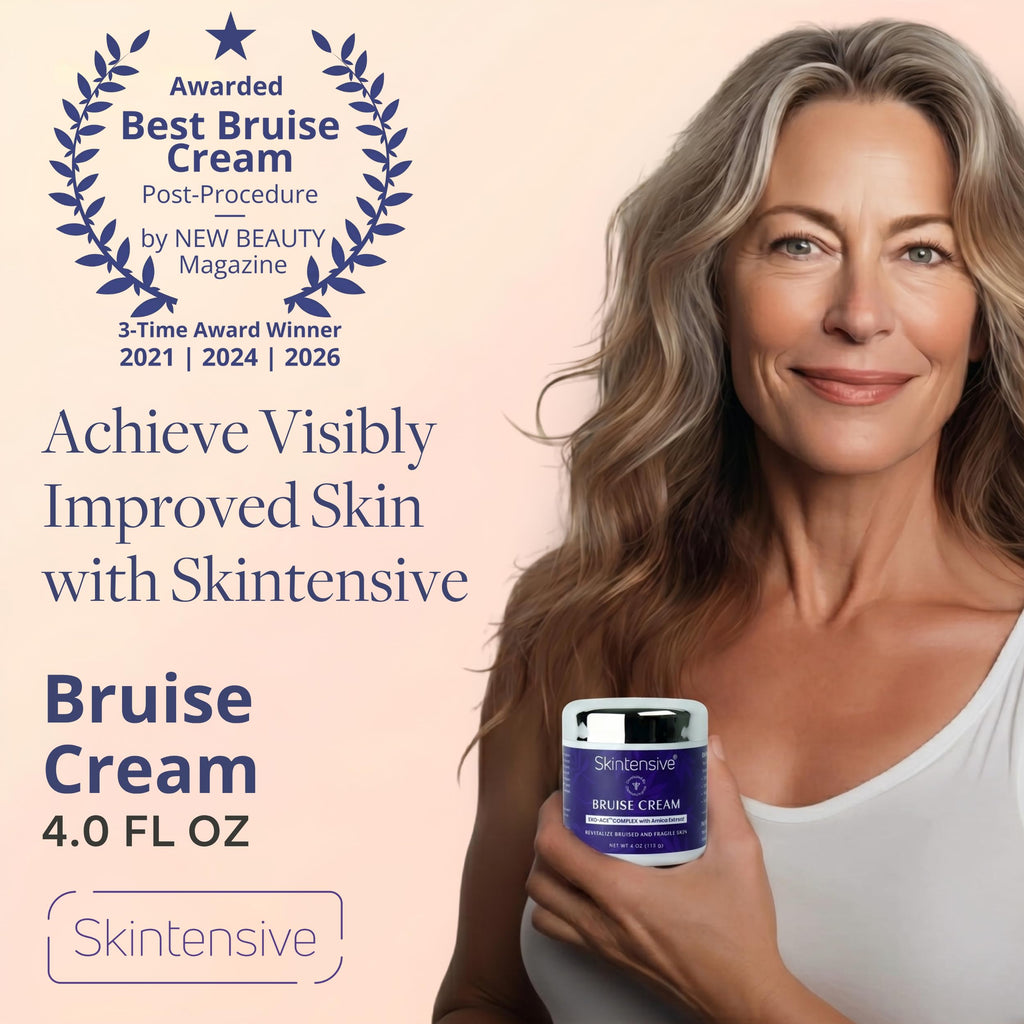 SKINTENSIVE Arnica Bruise Cream for Thin Skin – Vitamin K Cream for Bruises & Skin Discoloration, Moisturizing Arnica Cream for Seniors, Non-Greasy Formula, 4 Oz