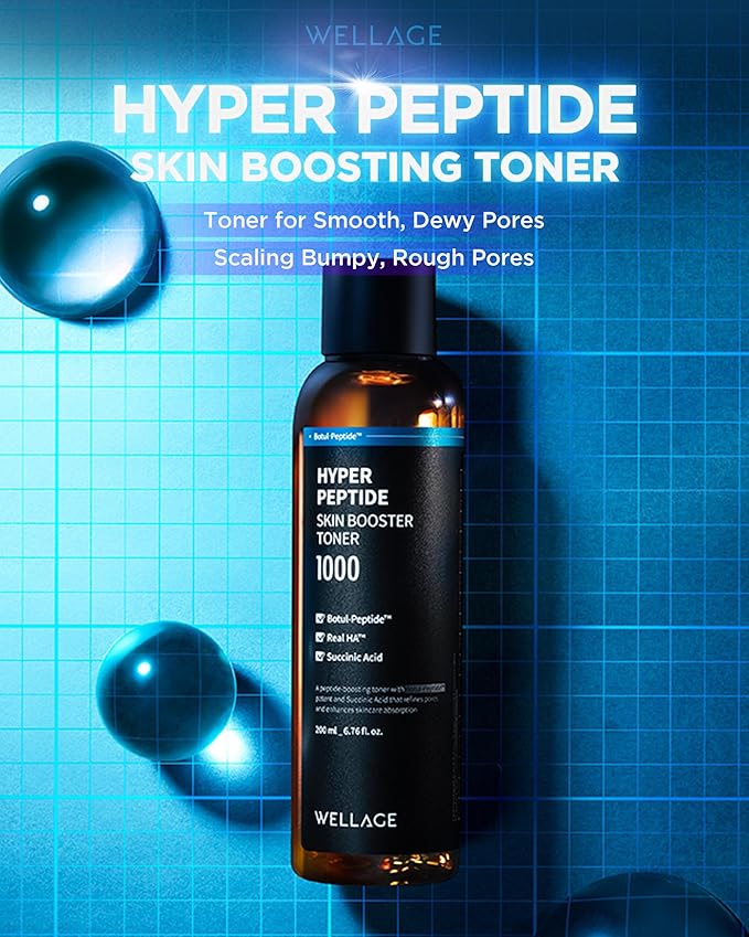 WELLAGE Hyper Peptide Skin Booster Face Toner 6.76 fl.oz., Reduces Wrinkles