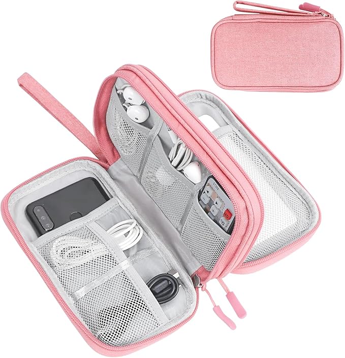 FYY Electronic Organizer, Travel Tech Pouch Bag, Medium, Pink