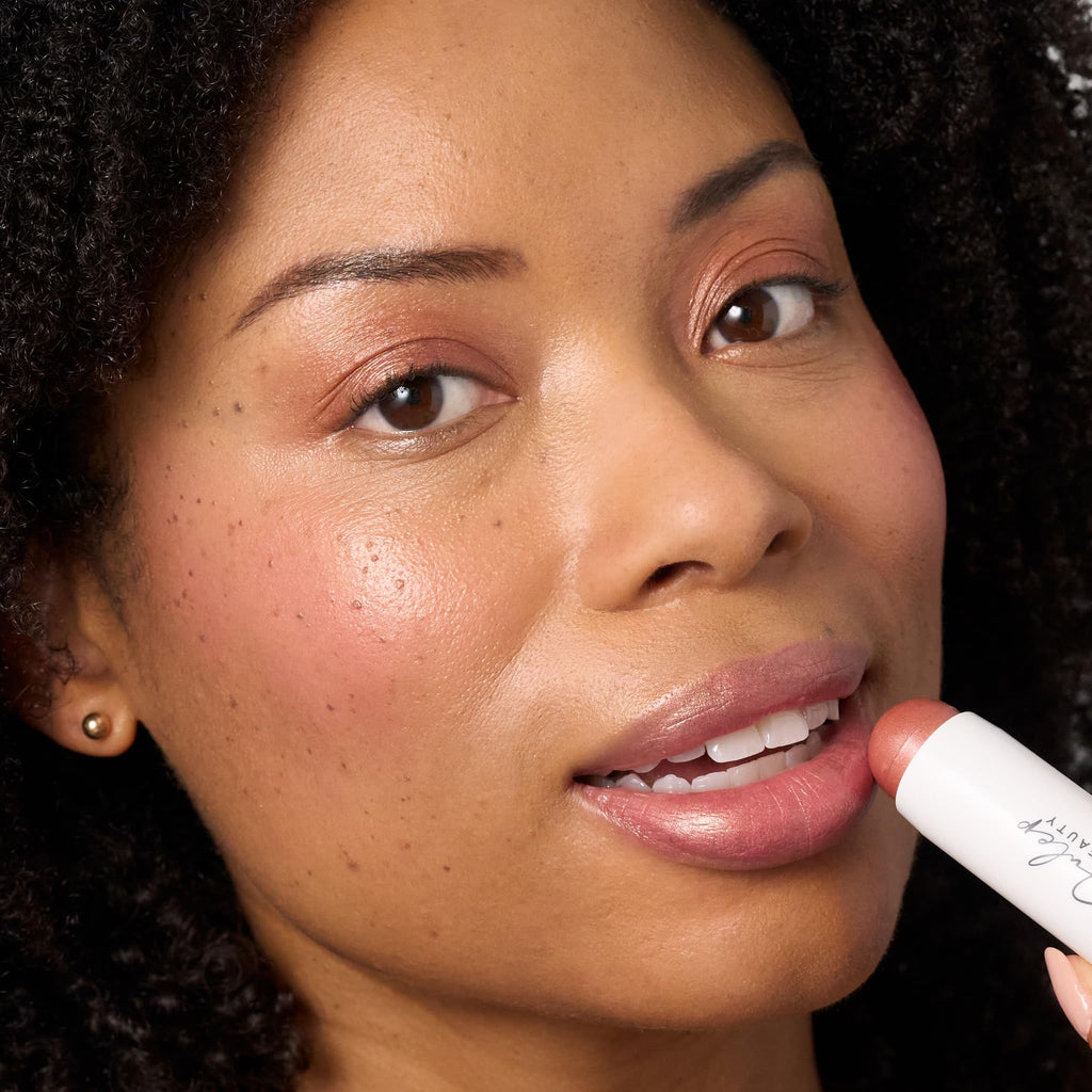 Julep Skip The Brush Cream to Powder Blush Stick - Golden Guava - 2-in-1 Cream Blush and Lip Color Stick - Blendable, Buildable Cheek Formula, No Brush Required, Cruelty-Free, For All Skin Types