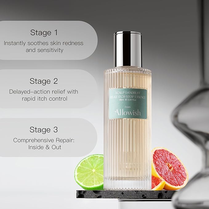 ALLOWISH Lemon Grapefruit Scalp Serum 95ml | Dandruff & Itch Relief | Zinc Ferment Strengthen Barrier | Plant-Based Refreshing Treatment、Scalp Serum for Itchy Dry Scalp for Women
