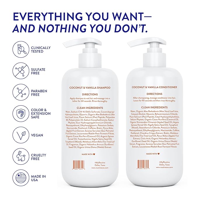 Routine Wellness Anti-Thinning Shampoo & Conditioner - Coconut & Vanilla