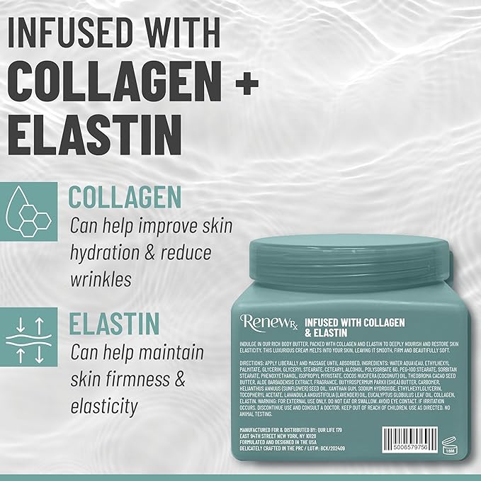 RENEW RX Collagen + Elastin Skin Strengthening Body Butter, Skincare, 16 oz