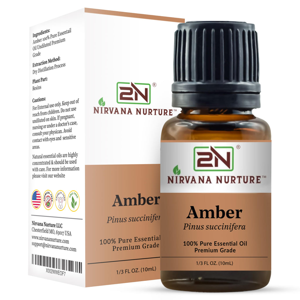Nirvana Nurture Amber Essential Oil,100% Pure Undiluted, Aromatherapy Oil for Diffuser, Hair & Skin Care