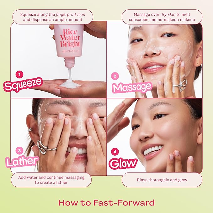 THE FACE SHOP Rice Water Bright Milk & Jelly Double Cleanser, 2-in-1 Makeup Remover & Face Wash, Hydrating, Moisturizing, Korean Skin Care, Vegan, 6.4 fl. oz.