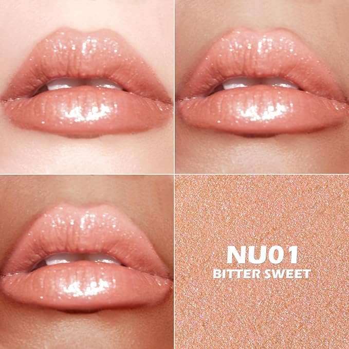 FOCALLURE Moisturizing Shimmer Lipstick, Hydrating Buildable Lip Color, Long Lasting Non-Drying Formula, Sparkly Diamond Finish, Independence Day Gift, Bitter Sweet