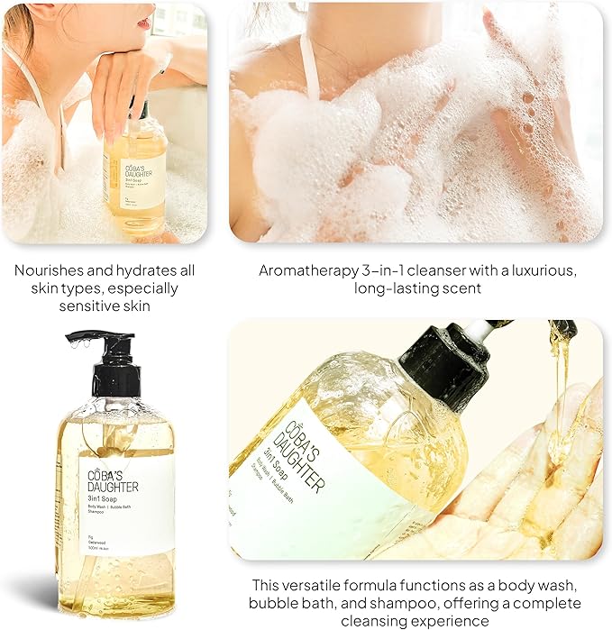 COBA'S DAUGHTER 3-in-1 Soap | Bubble Bath, Body Wash & Hand Wash 16.9oz