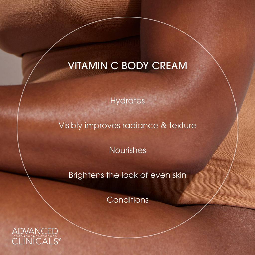 Advanced Clinicals Retinol Body Lotion + Brightening Vitamin C Lotion 2pc Skincare Set For Women & Men | Body Cream & Face Moisturizer Set Helps Improve The Look Of Dark Spots & Uneven Skin Tone, 2PC