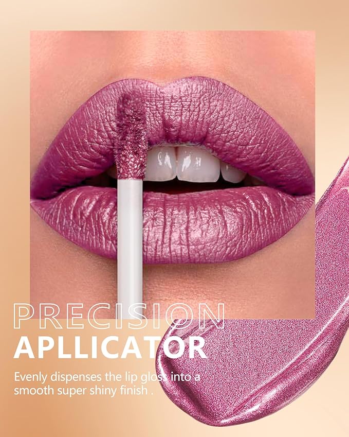 MAKI YIKA Metallic Pink Lipstick Long Lasting Hot Pink Lipsticks for Women