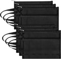 Fassave 6 Pack Mesh Zipper Pouch Bags, Double Layer Nylon Pouch with Handle for Office Travel Organization (Black, A4)