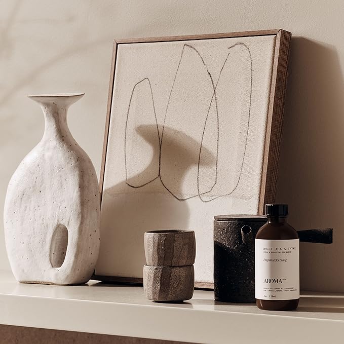 AromaTech The Hotel & White Tea & Thyme Set | Aroma Diffuser Essential Oils Blend of The Hotel Peach, Red Rose, Pine Thyme, Amber - 120 Milliliter