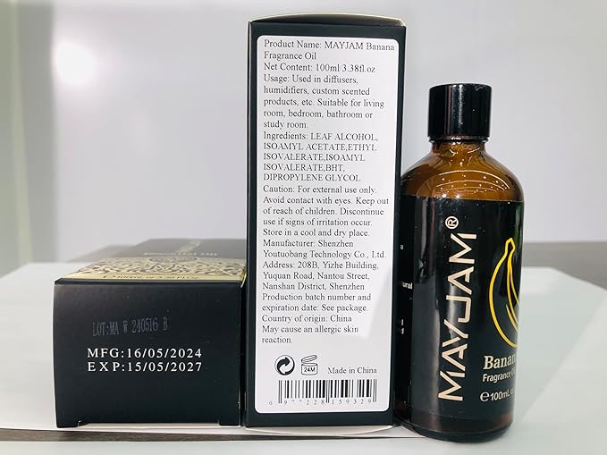 MAYJAM Banana Fragrance Oil for Diffusers for Home, 3.38FL.OZ