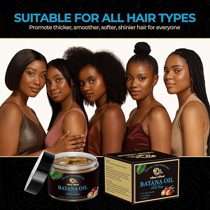 Anume Naturals 100% Pure Raw Batana Oil for Hair Growth – Organic & Unrefined Hair Oil for Dry, Frizzy & Curly Hair | Vitamin E-Rich Scalp & Hair Moisturizer | 4 oz