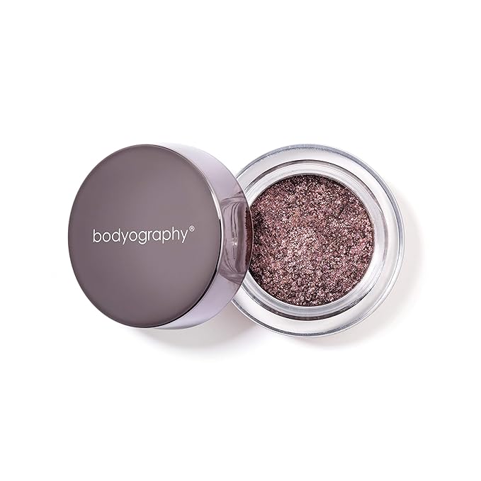 Bodyography Glitter Pigment Eye Shadow | Long Wear Shimmer Eyeshadow | Vegan, Talc & Paraben Free | Cream Powder Formula | Get Down (Rosy Purple)