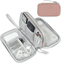 FYY Electronic Organizer, Travel Tech Pouch Bag, Medium, Pink Quilted