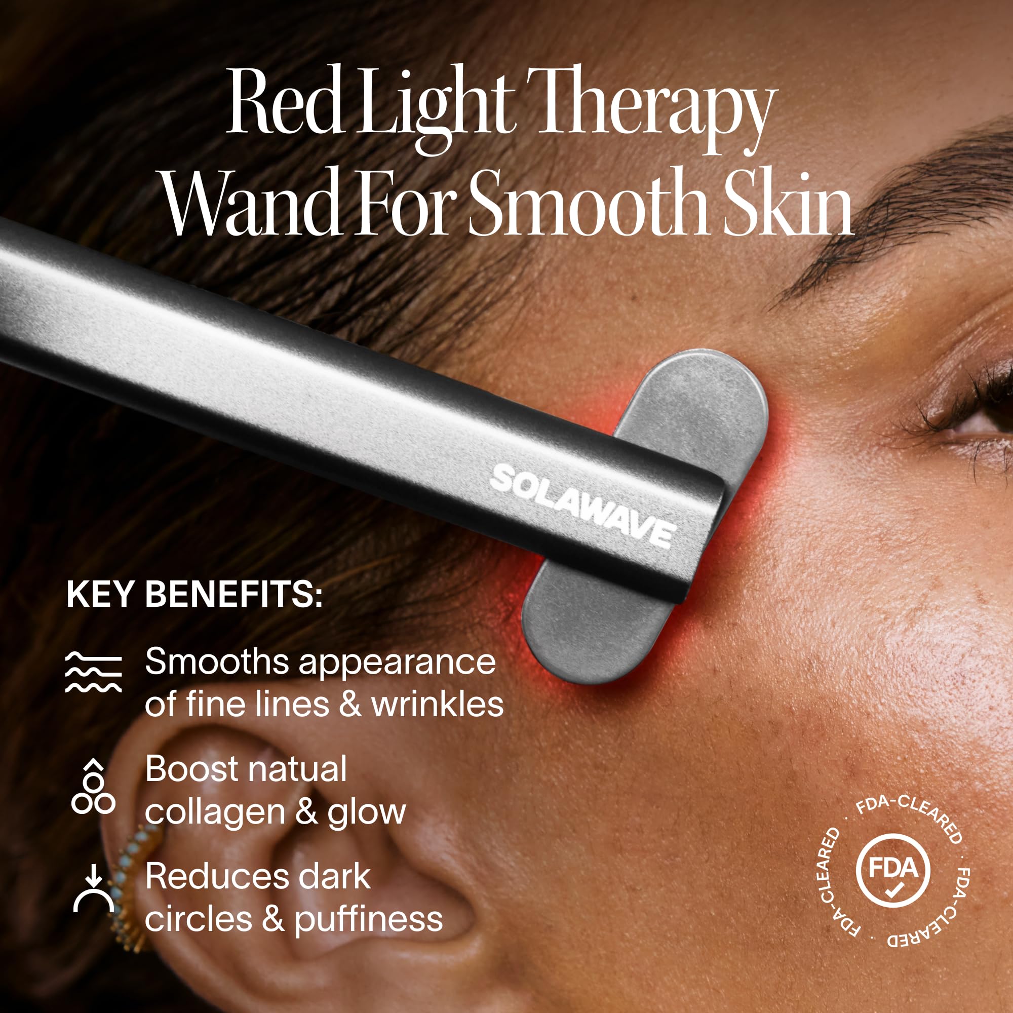 Solawave 4-in-1 Red Light Therapy Wand for Face & Neck (Charcoal)