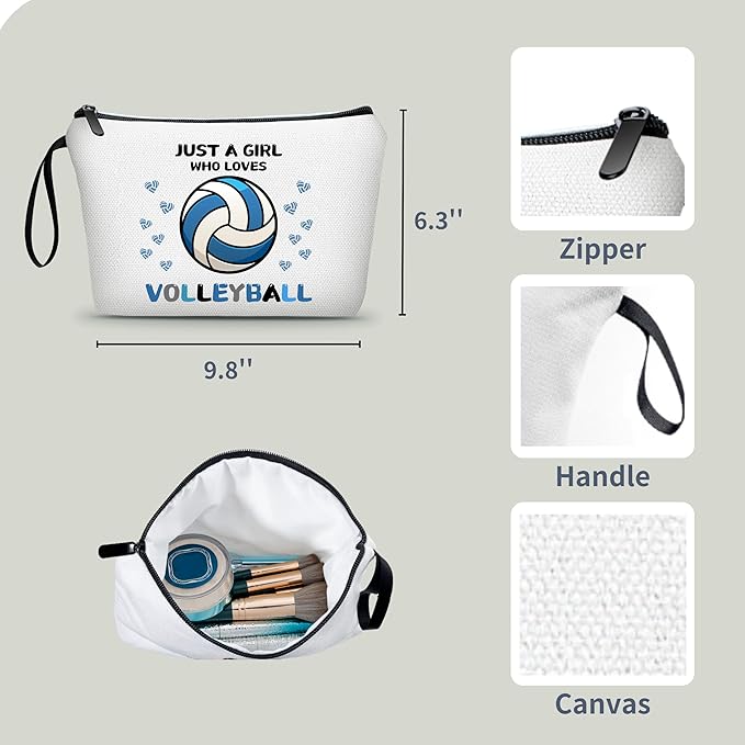 ARIOSEY Volleyball Gifts for Girls Women, Small Makeup Cosmetic bag