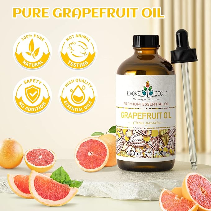 EVOKE OCCU Grapefruit Essential Oil for Skin Care, Diffuser, DIY