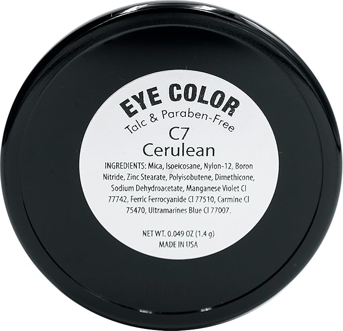 Pure Ziva Matte Cerulean Cobalt Deep Royal Navy Blue Pressed Powder Single Vegan Eyeshadow; Talc, Paraben & Cruelty Free