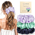 3 Pcs Satin Scrunchies for Thick Curly Hair, Oversized Sleep Hair Ties