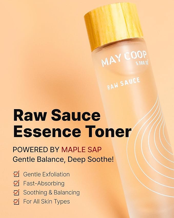 May Coop Raw Sauce Moisture Essence Toner | Hydrating Face Toner | Rice Toner for Dry, Sensitive & Acne-Prone Skin | Pore Refining Korean Skincare with Centella & Birch Sap 5.07 fl oz