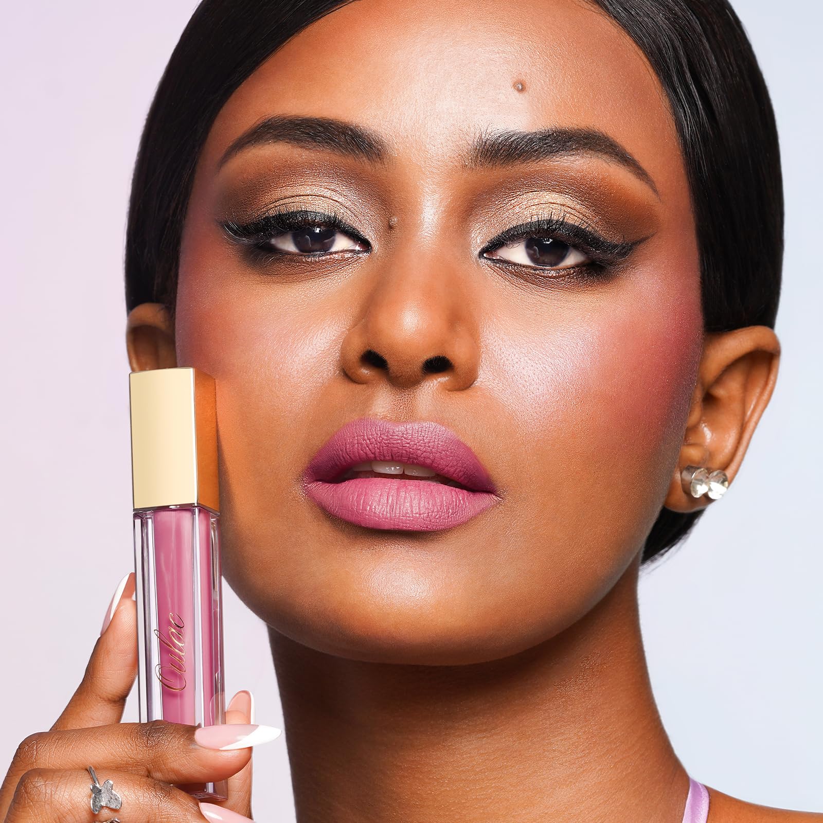 Oulac Matte Liquid Lipstick 2 PCS Set, Long Lasting Lipstick Waterproof Lip Stain, No Transfer, Creamy High Pigmented Formula with Rose Oil, Vegan [M09+M25]