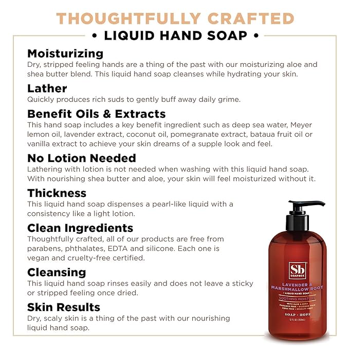 Soapbox Lavender & Marshmallow Root Liquid Hand Soap - Hand Wash - 3 Pack