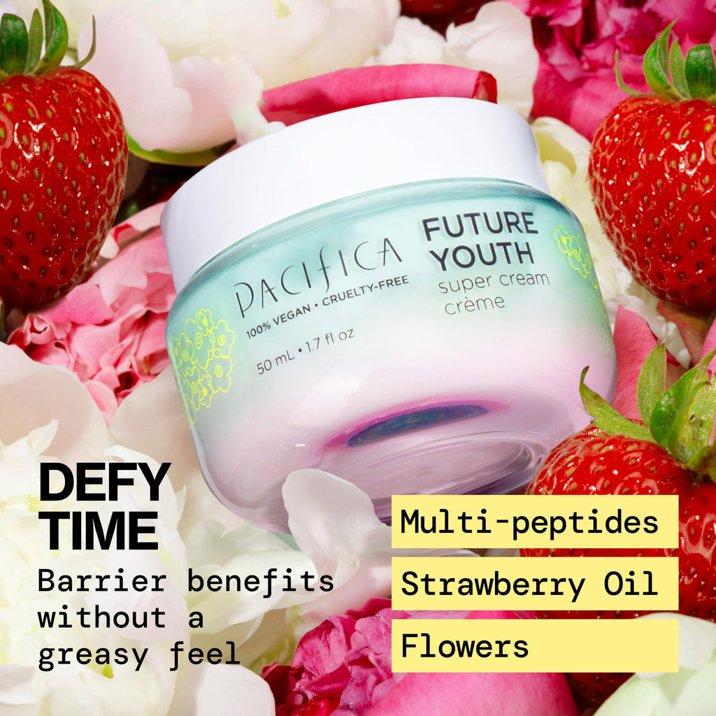 Pacifica Future Youth Super Cream – Daily Anti-Aging Moisturizer for All Skin Types, Lightweight Hydration with Advanced Peptides & Antioxidants, Improves Firmness & Elasticity, Vegan & Clean Beauty