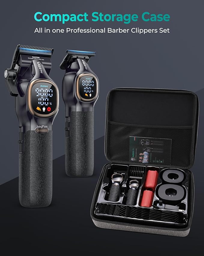 VGRPRO Professional Hair Clippers for Men, Cordless Clipper and Trimmer Set