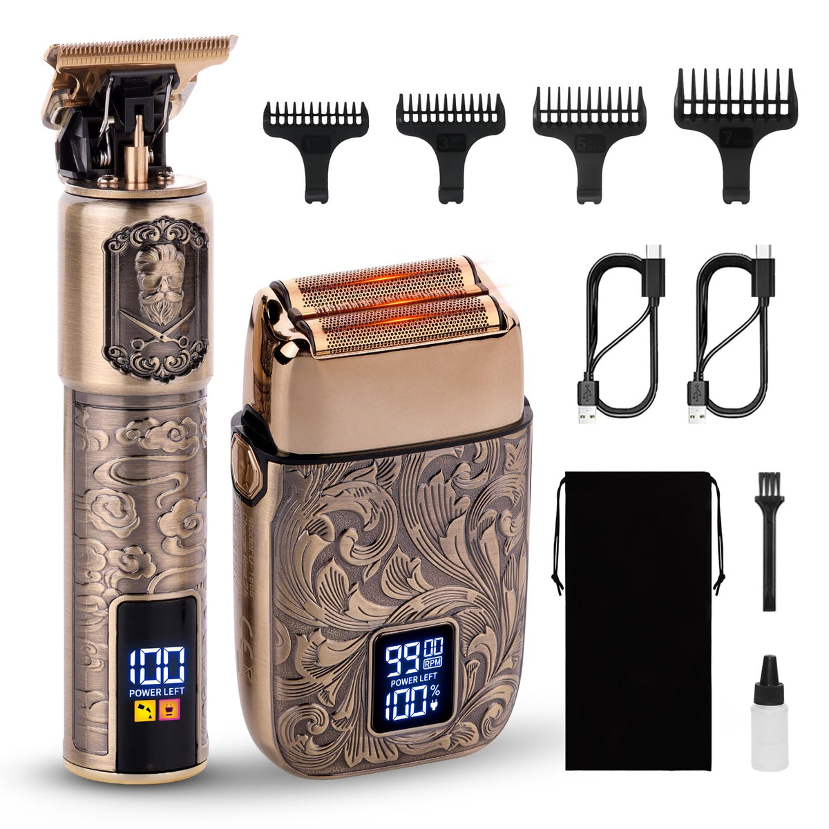 Ufree Foil Shaver and Beard Hair Trimmer Set, Men Electric Razor，Mens Gifts