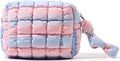 Yarnic Blue Pink Quilted Makeup Bag Puffer Cosmetic Bag, Blue Pink, S