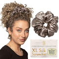 Curlfriend Oversized Mulberry Silk Scrunchies for Women, XL, London Fog