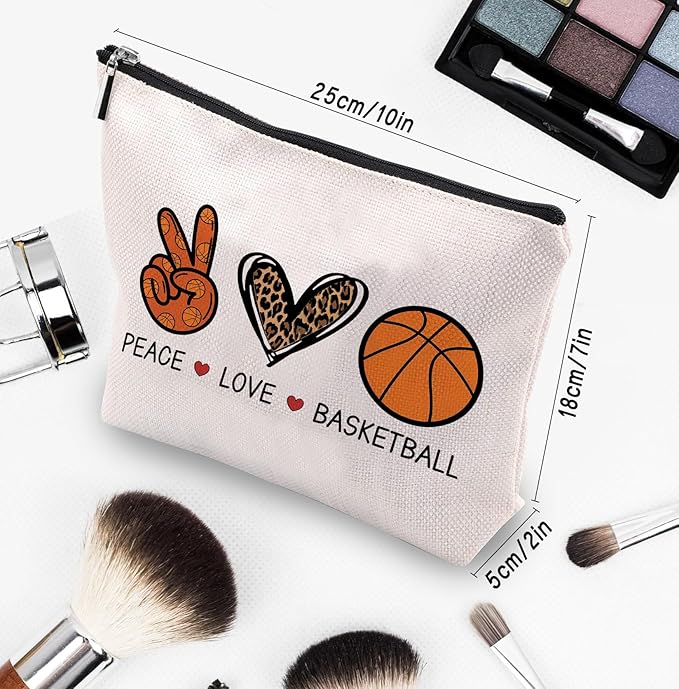 CEASQVAA Basketball Gifts for Women - Cosmetic Bag Gifts for Players, Fans & Friends - Travel Makeup Pouch