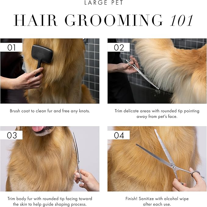 Tweezerman 9" Pet Grooming Shears-Safety Round Tips for Medium/Large Dogs