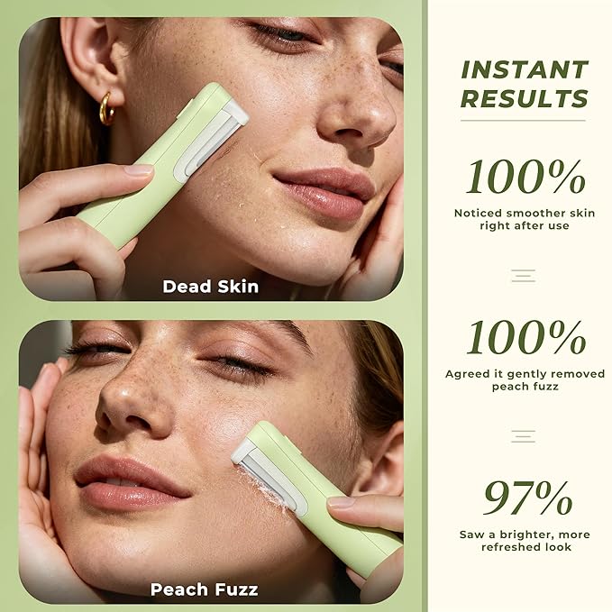 WLU Dermaplane Razor for Women Face, Peach Fuzz Removal & Exfoliation