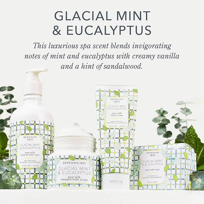 Beekman 1802 Goat Milk Face Wipes, Glacial Mint & Eucalyptus, 30 Count