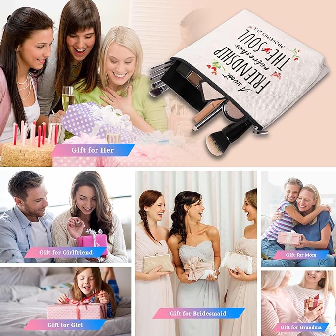 Christian Gifts for Women Friends Makeup Bag, Christian Secret Sister Birthday Gift for Best Friends, Friendship Gifts for women, Christian Gift Cosmetic Bag