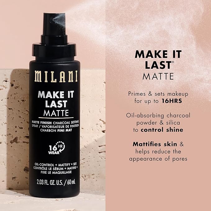 Milani Make It Last Matte Setting Spray for Makeup - Oil Absorbing 2-Pack
