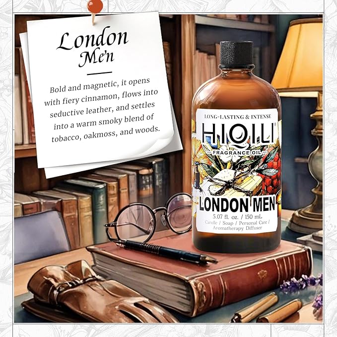 HIQILI London Men Fragrance Oil for Diffusers,Candle & Soap Making