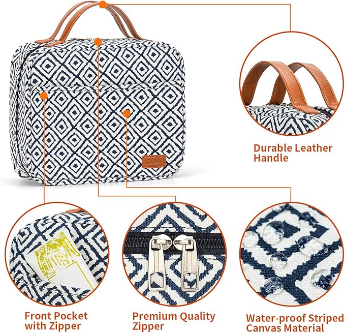 Bosidu Hanging Travel Toiletry Bag, Large Capacity Cosmetic Travel Toiletry Organizer for Women with 4 Compartments & 1 Sturdy Hook, Perfect for Daily Use/Valentines' Day