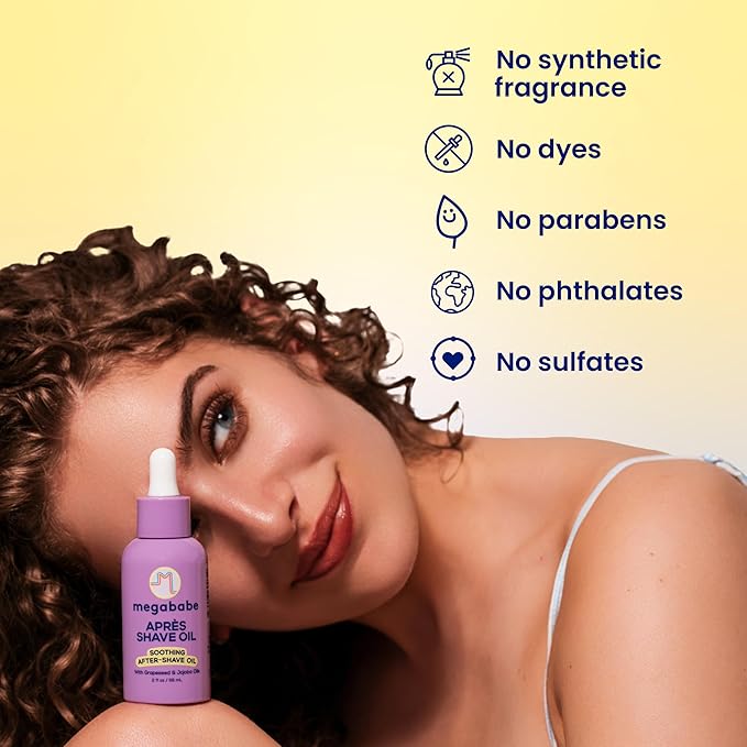 Megababe Après Shave Oil, Soothing After-Shave Oil, 5 Ingredients, 2 fl oz