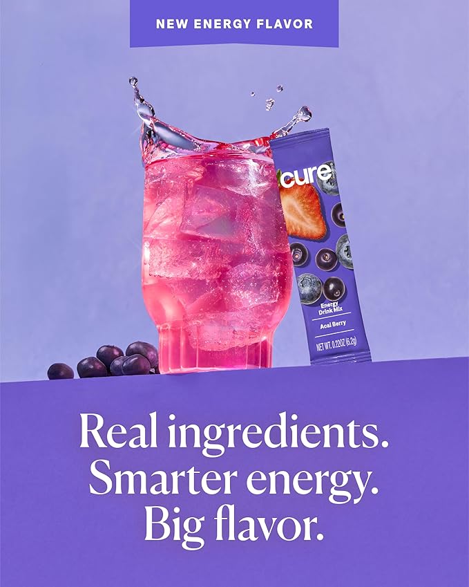 Cure Hydration - Energy Electrolyte Drink Powder Acai Berry 14 Packets